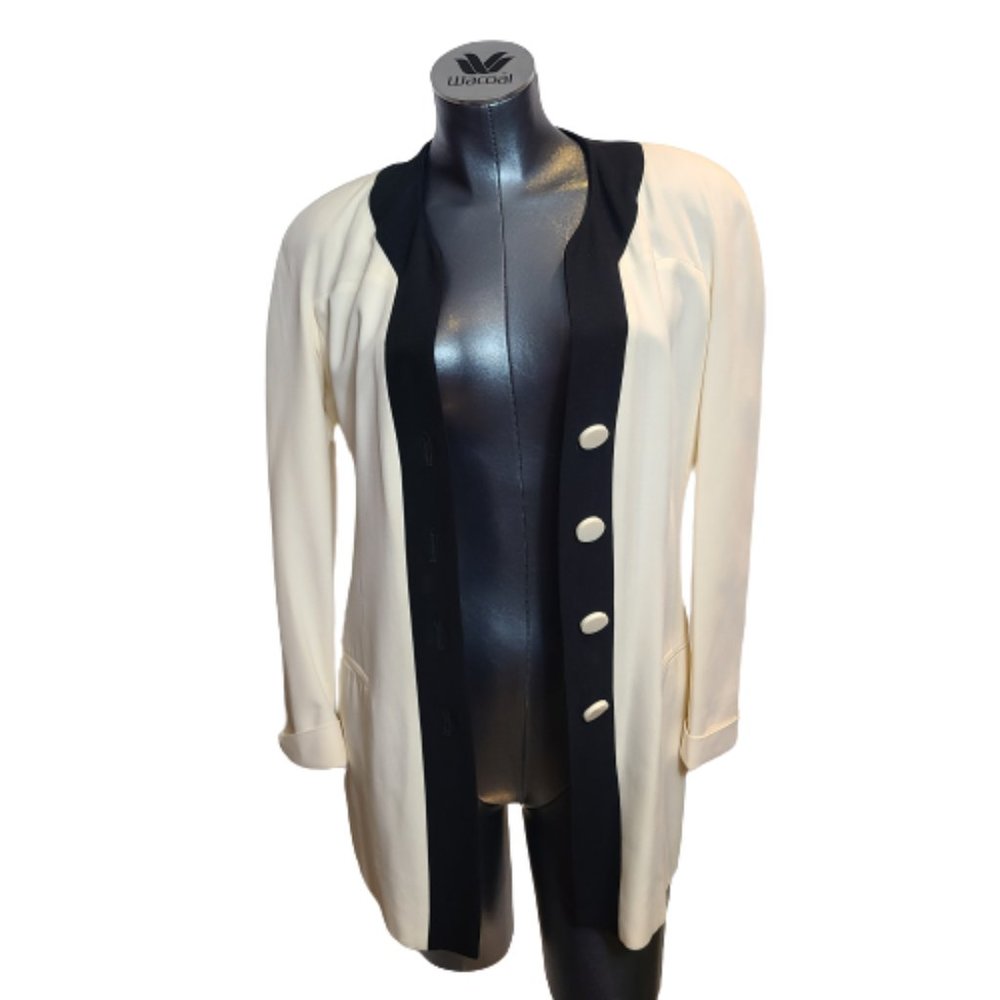 BEAUTIFUL GIORGIO ARMANI CONTRASTING BORDERS BLAZER / JACKET -SIZE: 8 - Picture 4 of 16